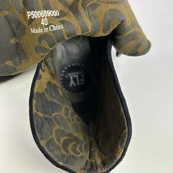 FLY London Yegifly Yegi689fly Black Suede Boot US 9 Wedge Heel Ankle Booties - Picture 9 of 10